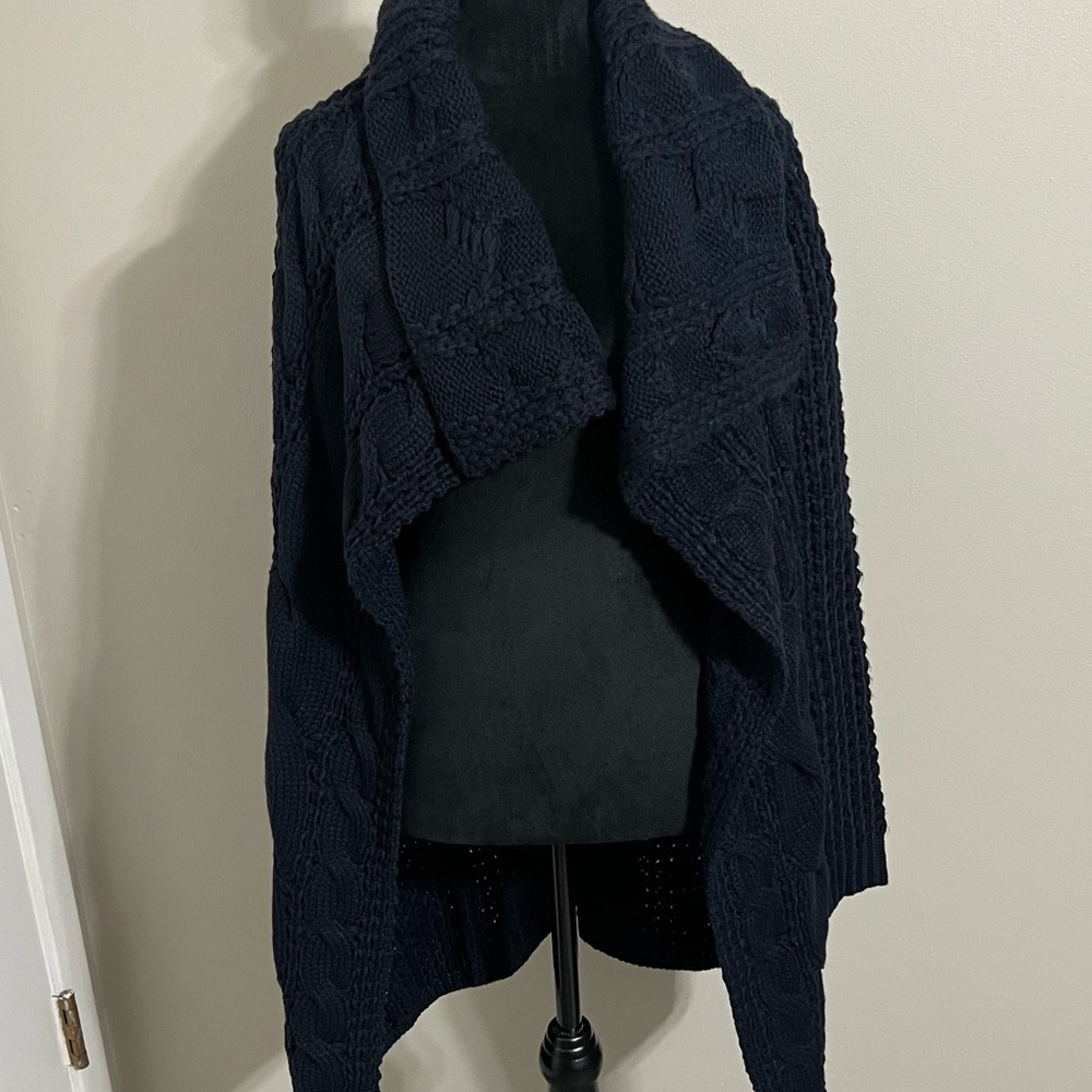 PPLA Dark Blue Cable Knit Cardigan